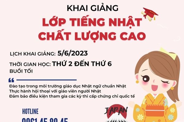 THÔNG BÁO KHAI GIẢNG LỚP TIẾNG NHẬT CHẤT LƯỢNG CAO (KS2)