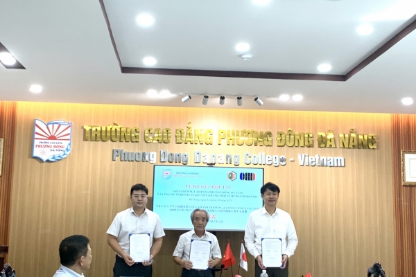 Lễ ký kết Biên bản ghi nhớ hợp tác giữa Công ty TNHH MTV Tư vấn và Đào tạo Quý Khanh, Trường Cao đẳng Phương Đông Đà Nẵng và Orient Human Design Inc.  