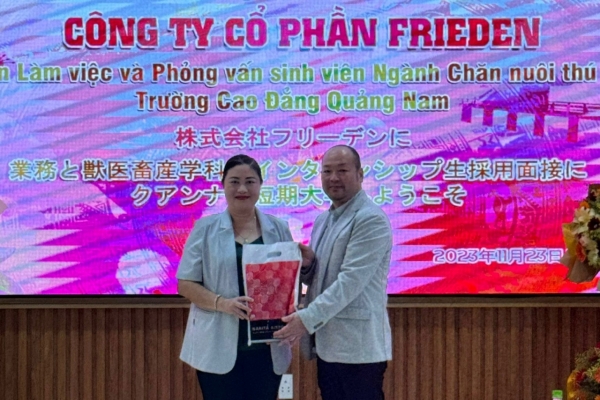 Quý Khanh cùng Công ty Cổ phần Frieden phỏng vấn và tiếp nhận trực tiếp 3 sinh viên Trường Cao đẳng Quảng Nam sang làm việc tại Nhật Bản